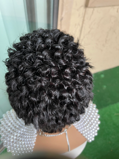 Ciara-13"4 transparent 100% human hair lace short cut pixie frontal wig