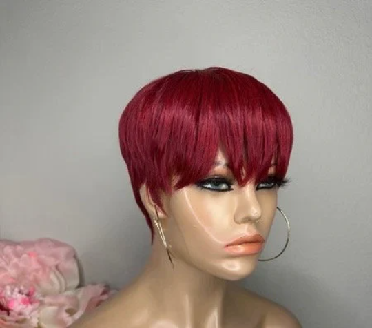 Scorpio-Glueless transparent 100% human hair short cut pixie wig