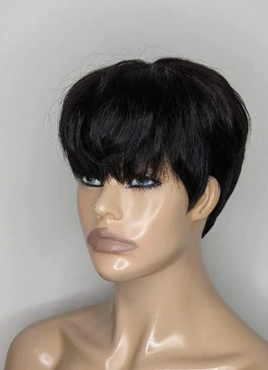 Dorime-Glueless closure 100% human hair lace short cut pixie wig