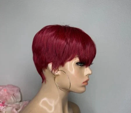 Scorpio-Glueless transparent 100% human hair short cut pixie wig