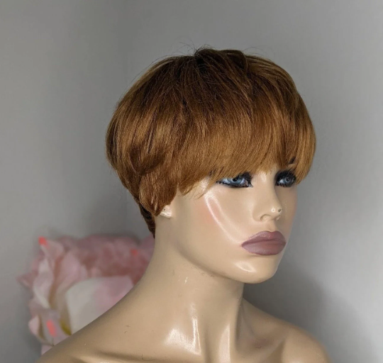 Dorime-Glueless closure 100% human hair lace short cut pixie wig