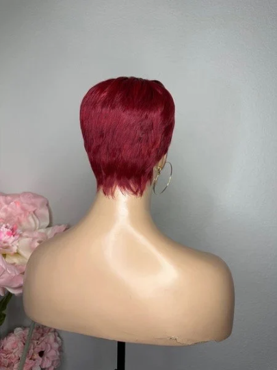 Scorpio-Glueless transparent 100% human hair short cut pixie wig