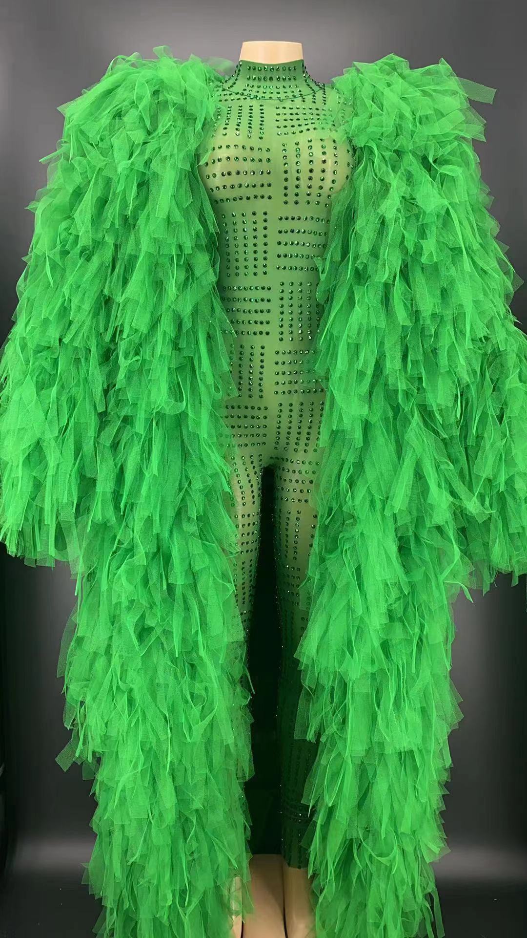 Green Cardigan and Jumpsuit - Menkie Luxy