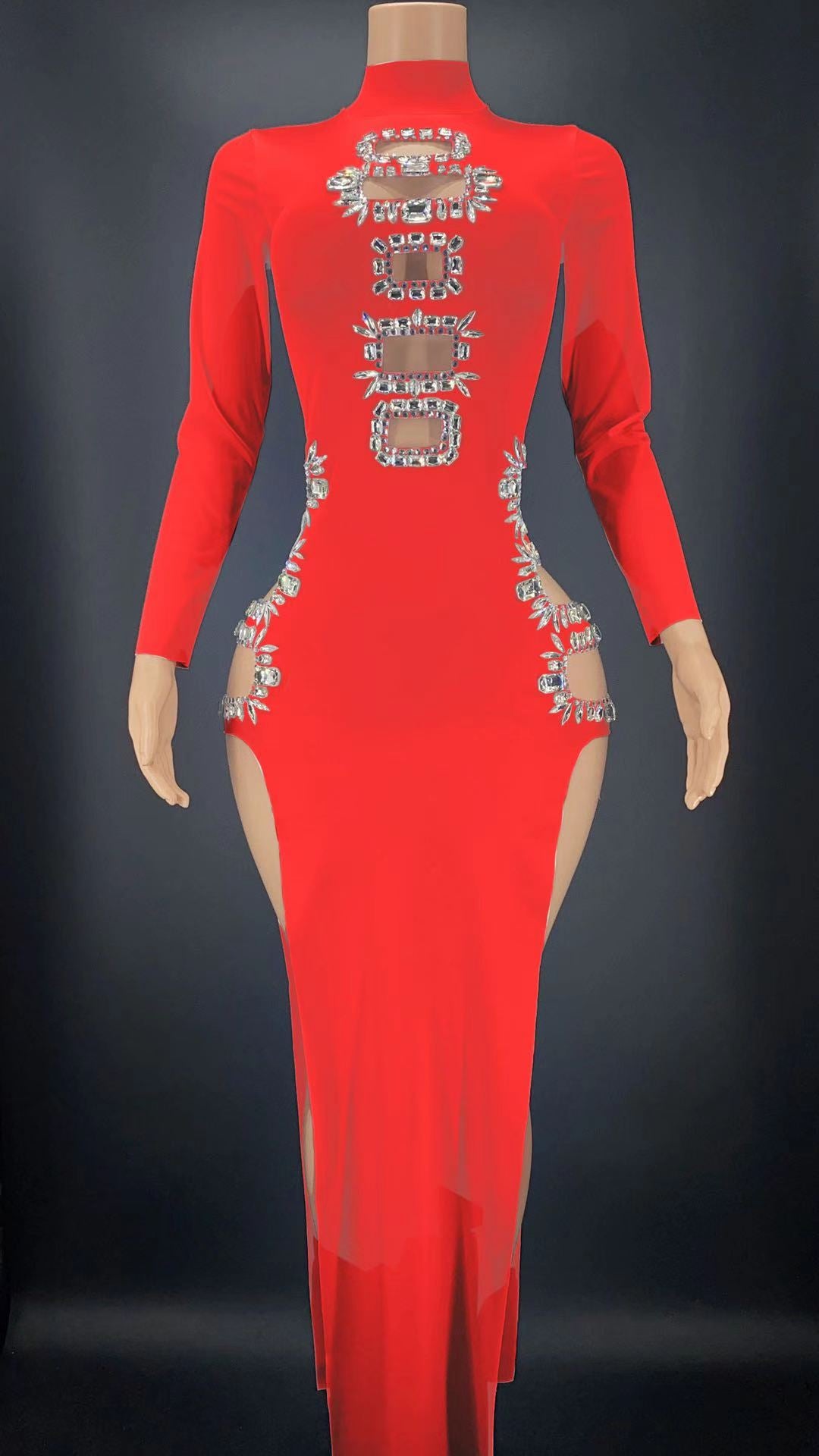 Slit Dress-Party Dress - Menkie Luxy