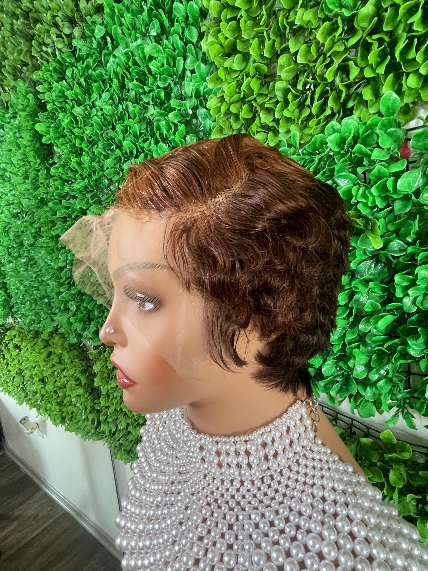 Sheri 13"4 frontal transparent lace pixie wig-6" - Menkie Luxy