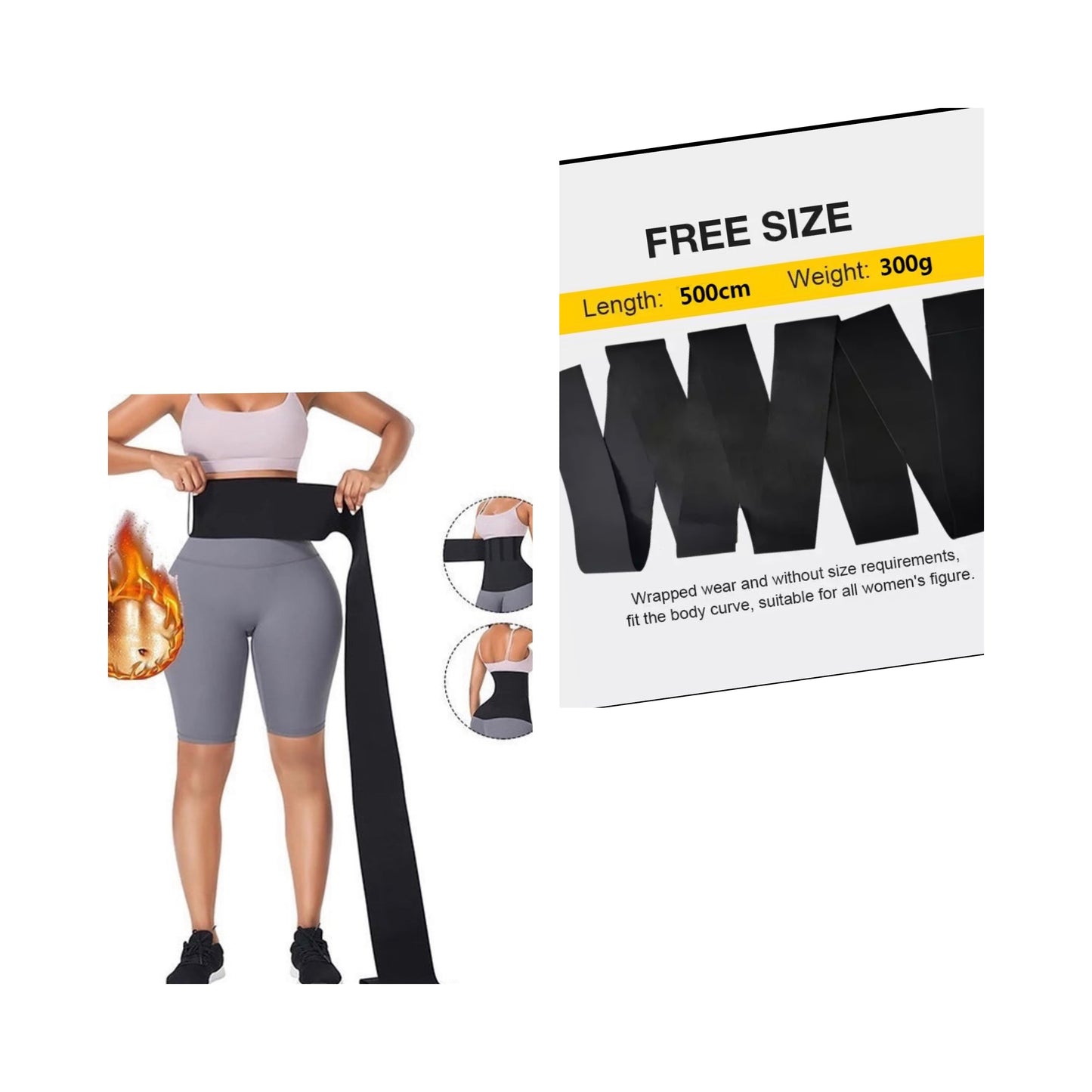 Luxury super high quality,WRAP WAIST TRAINER . It increases metabolism and flattens the abdomen to help define your curves.It is more comfortable in clothes