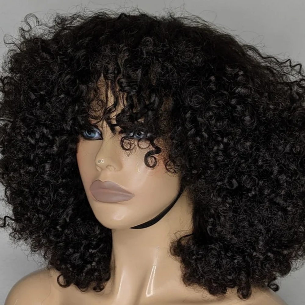 Big kinky curls 100% virgin human hair wig- 12",can be bleached or dye to any color - Menkie Luxy