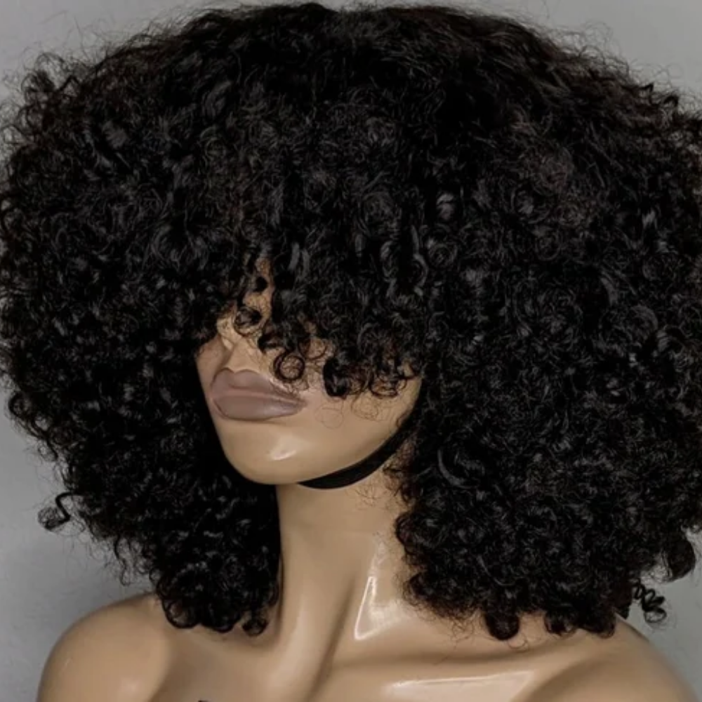 Big kinky curls 100% virgin human hair wig- 12",can be bleached or dye to any color - Menkie Luxy