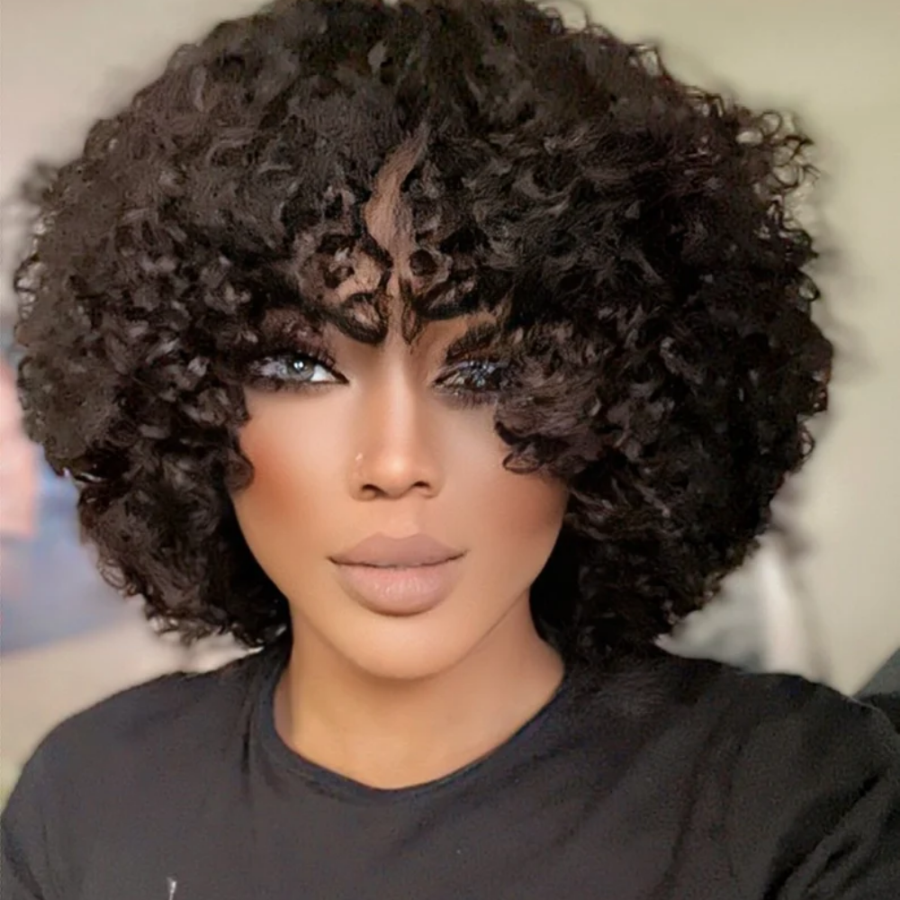 Big kinky curls 100% virgin human hair wig- 12",can be bleached or dye to any color - Menkie Luxy