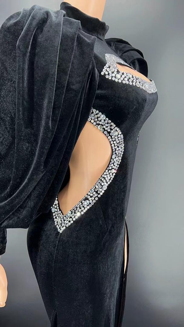 Birthday inspired Black velvet Dress - Menkie Luxy