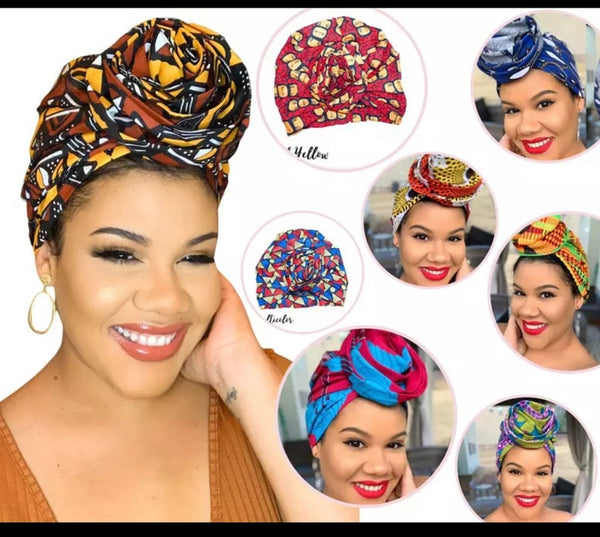 100% authentic African Head wrap Head Bandana Perfect for image 1