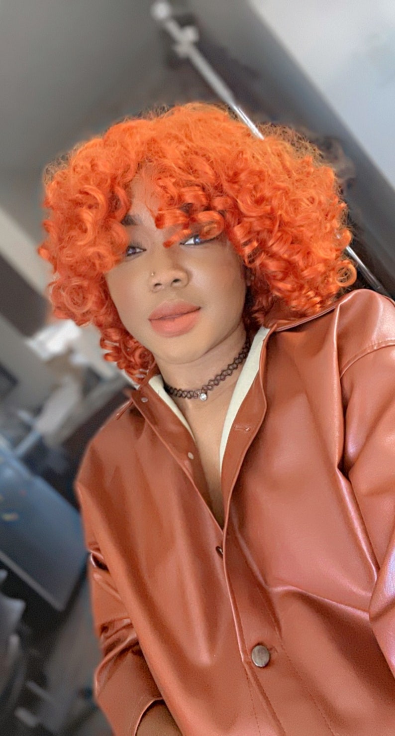 Soft fiber curly loose fluffy wavy big afro wigs-This afro big image 2