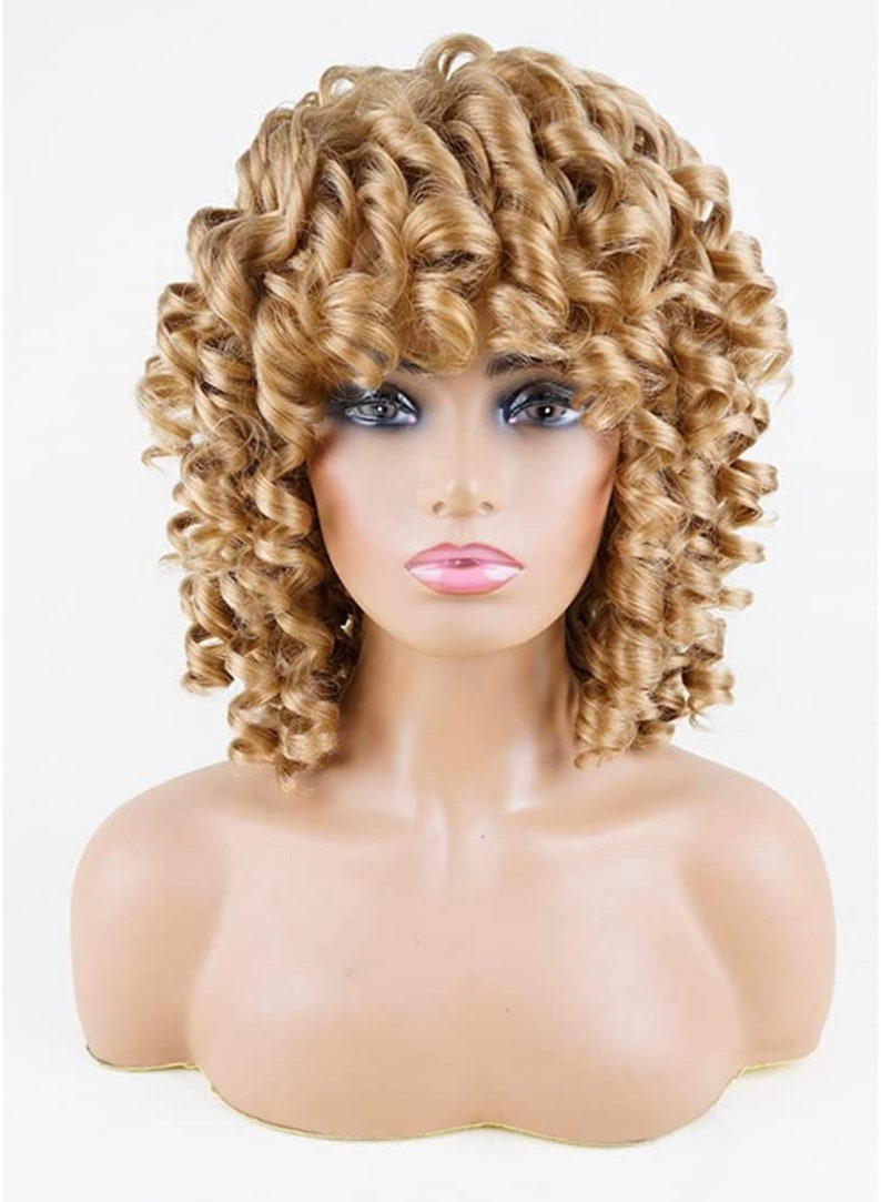 Soft fiber curly loose fluffy wavy big afro wigs-This afro big dark blonde