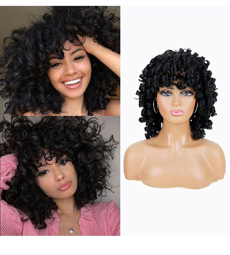 Soft fiber curly loose fluffy wavy big afro wigs-This afro big Black