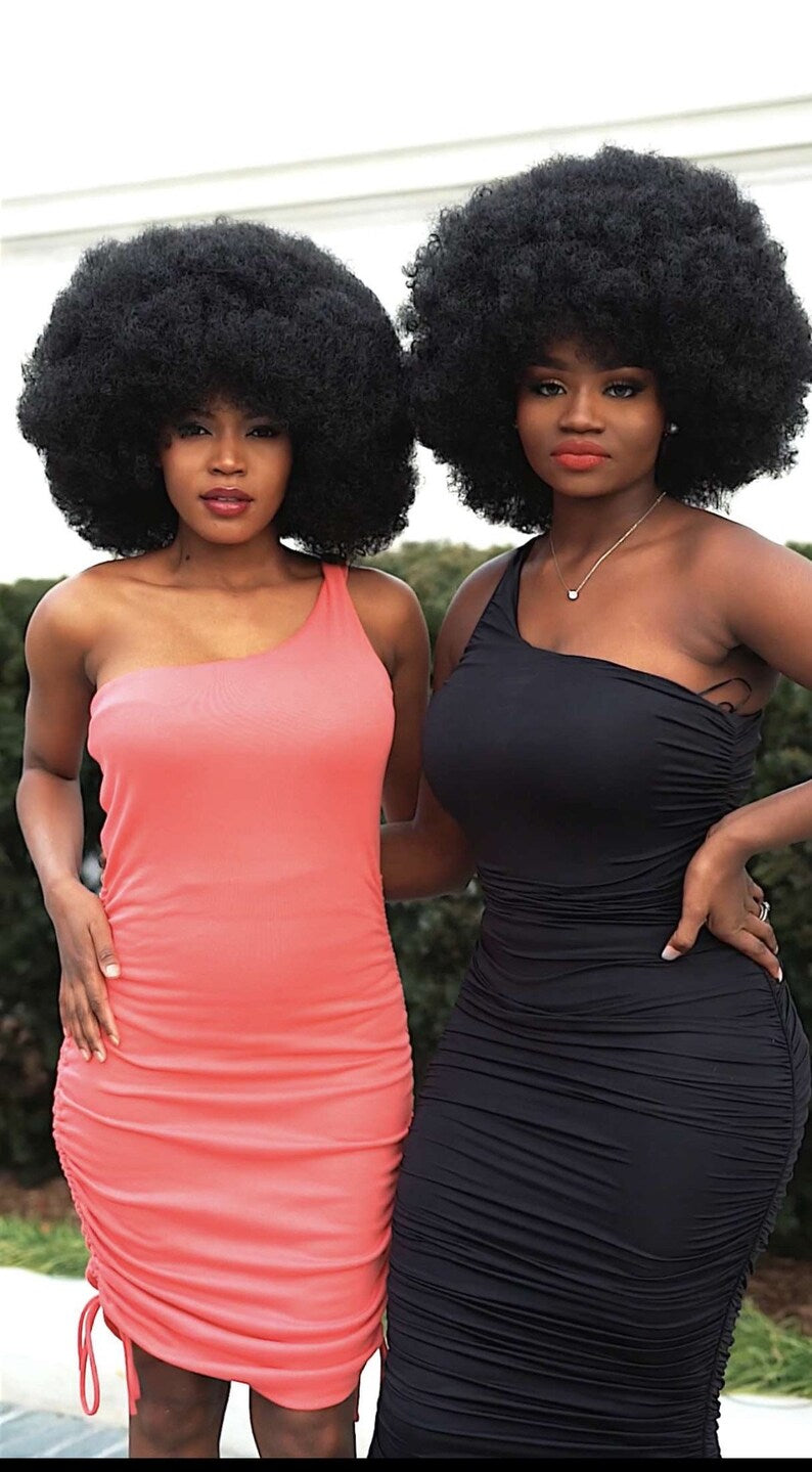 Big soft afro high quality fiber kinky wig-This afro wig is image 6