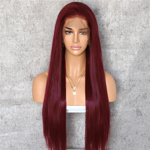 Burgundy-Futura high quality Super Soft fiber frontal wig