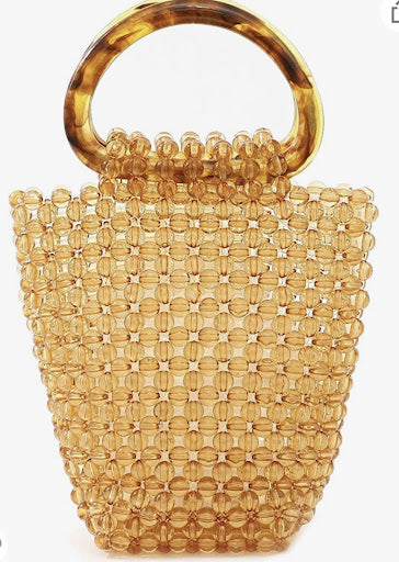 Handmade Pearl Beaded Evening Handbag Top Handle Purse with InnerBag & DustBag