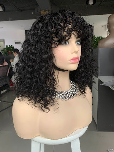 Tina closure deep curl glue-less wig - Menkie Luxy