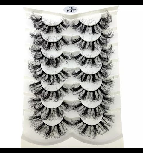 swaggalicious-8 pairs, 25mm False Dramatic Eyelashes Fluffy - Menkie Luxy