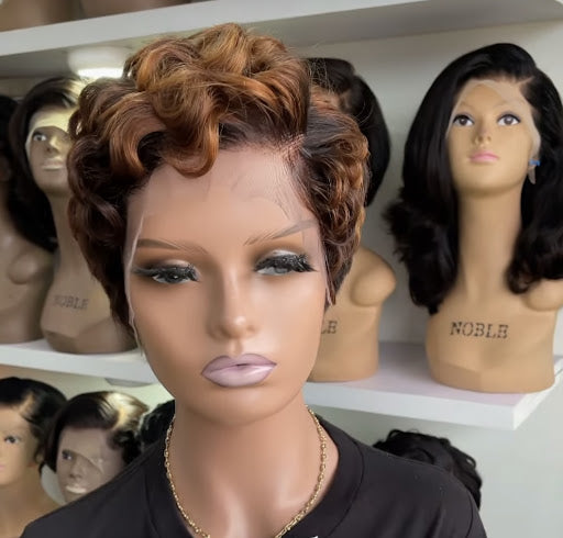 Sheri 13"4 frontal transparent lace pixie wig-6" - Menkie Luxy