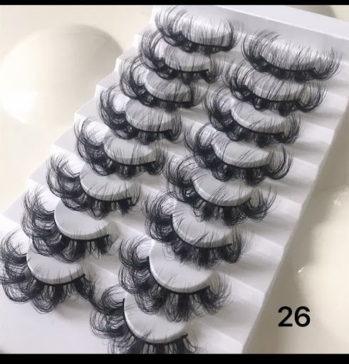 swaggalicious-8 pairs, 25mm False Dramatic Eyelashes Fluffy - Menkie Luxy