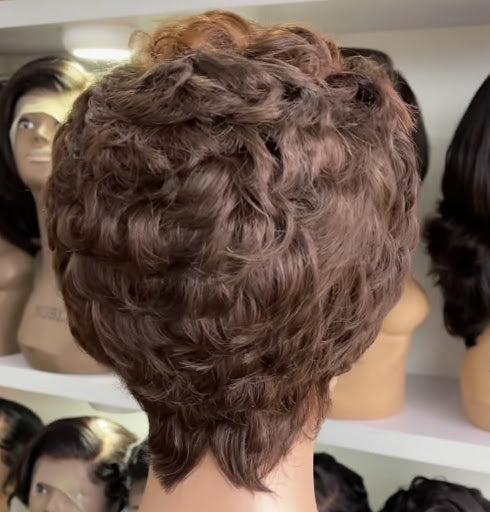 Sheri 13"4 frontal transparent lace pixie wig-6" - Menkie Luxy