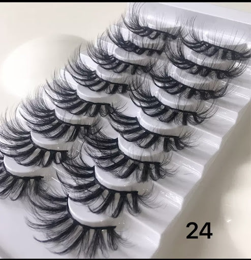 swaggalicious-8 pairs, 25mm False Dramatic Eyelashes Fluffy - Menkie Luxy