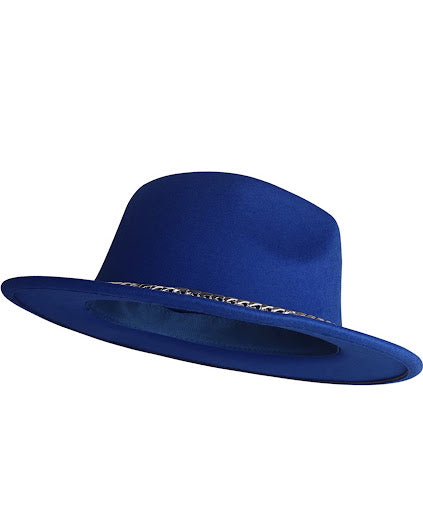 Trendy Fedora Hats for Men & Women Wide Brim Felt Hat Dress Panama Hat Two Tone Fedora