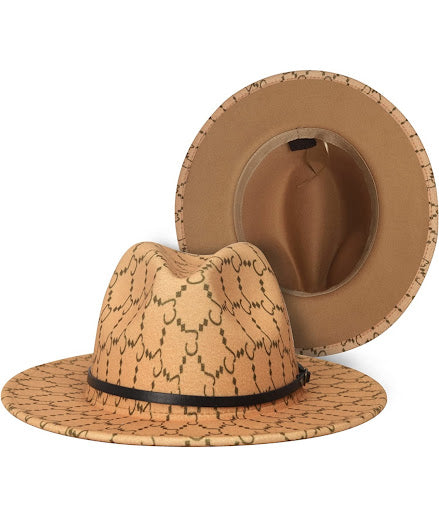 Trendy Fedora Hats for Men & Women Wide Brim Felt Hat Dress Panama Hat Two Tone Fedora