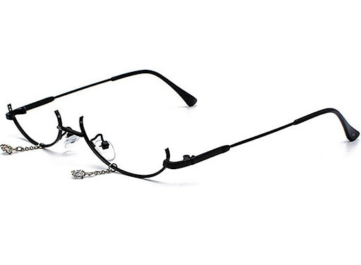 Luxury Half Frame Sparkling Crystal Sunglasses UV Protection Rhinestone Sunglasses Without Lens