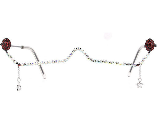 Luxury Half Frame Sparkling Crystal Sunglasses UV Protection Rhinestone Sunglasses Without Lens