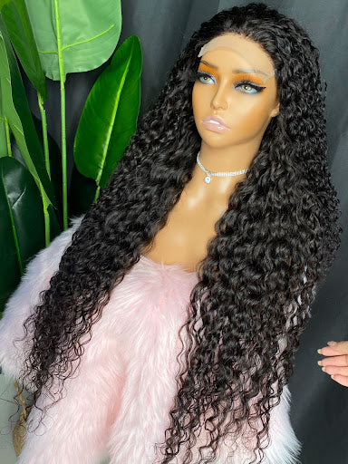 Lani 5”5 closure transparent deep wave wig-30'