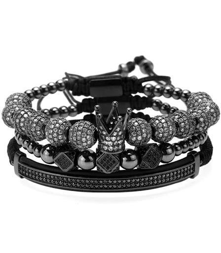 Imperial Crown King Mens Bracelet Pave CZ ,Gold Bracelets for Men Luxury Charm Fashion Cuff Bangle Crown Birthday Jewelry