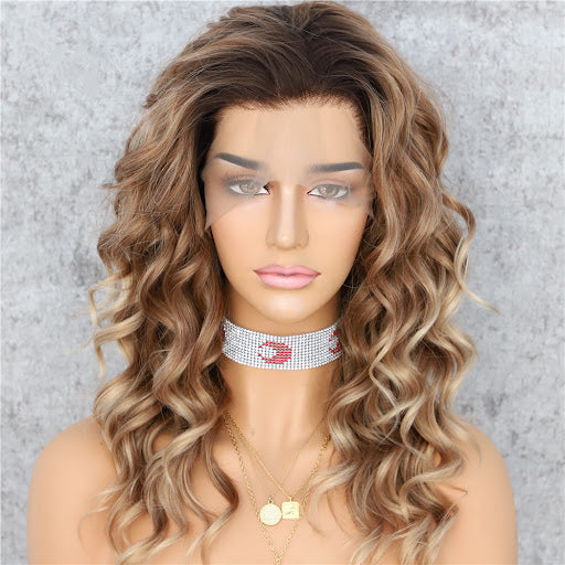 High quality Super Soft fiber Balayage Style 13”3 frontal wig