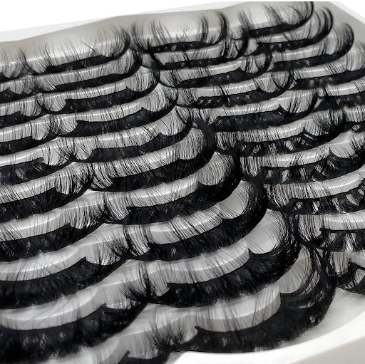 goddess-20 Pair Handmade 6D Lashes 25mm Mink Lashes Long, 4 Styles Fluffy Dramatic(km) - Menkie Luxy