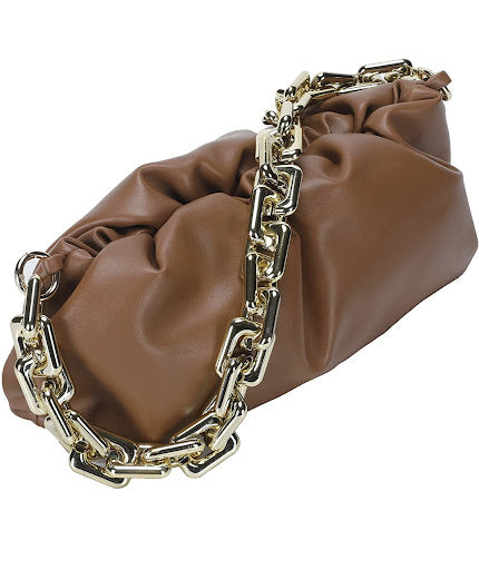 Title: Shoulder Bag for Women,Small Leather Handbag Purse,Gold Chain Clutch