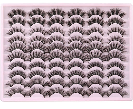 sultry 17-20mm mix styles of 30 Pair Eyelashes D Curl Fluffy Volume Mink Russian Strip(AL) - Menkie Luxy