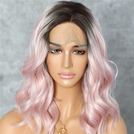 High quality Trending Super Soft fiber Balayage Style: T part Frontal wig