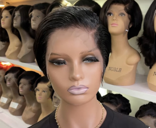 Mulato-13'4 frontal 100% human hair transparent lace pixie wig - Menkie Luxy