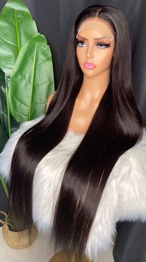 Denissa 5”5 transparent closure straight wig-40"