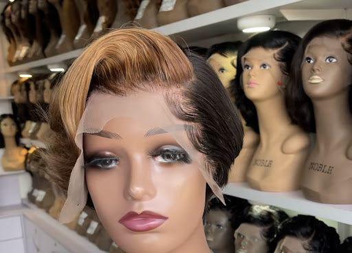 Janis-13"4 transparent lace frontal short cut pixie Wig, 6" - Menkie Luxy