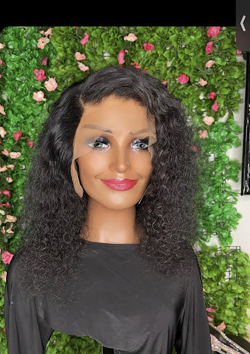 13"4 Deep Wave frontal transparent Lace - Black 16" - Menkie Luxy
