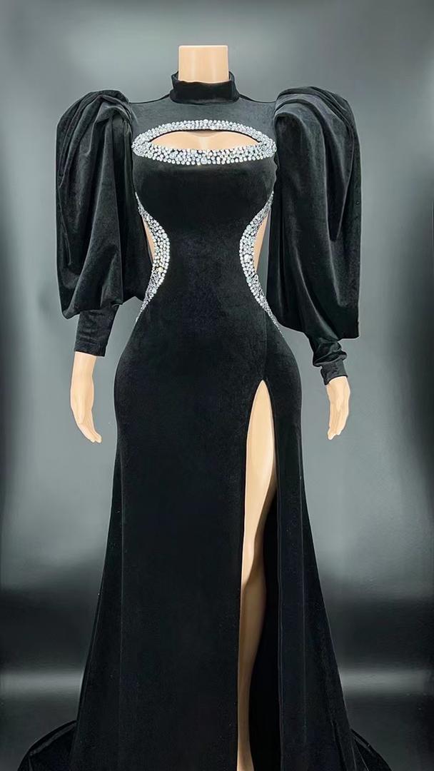Birthday inspired Black velvet Dress - Menkie Luxy