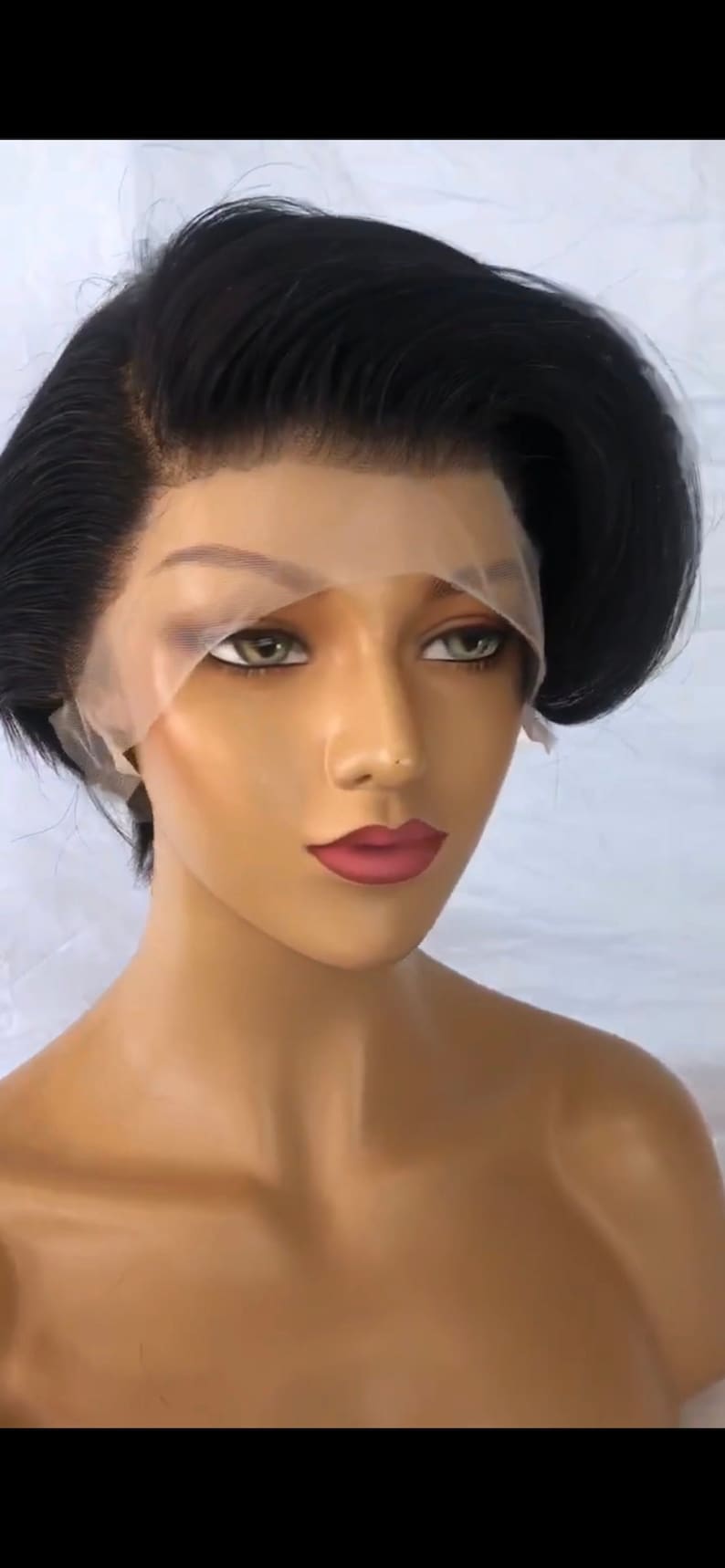 Creme De La Creme pixie black wig image 1