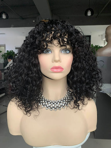 Tina closure deep curl glue-less wig - Menkie Luxy