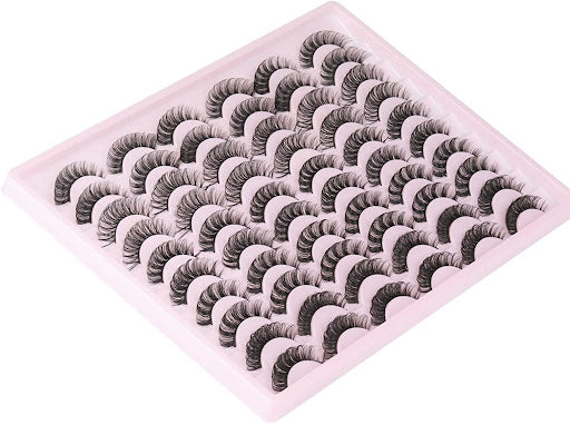 sultry 17-20mm mix styles of 30 Pair Eyelashes D Curl Fluffy Volume Mink Russian Strip(AL) - Menkie Luxy