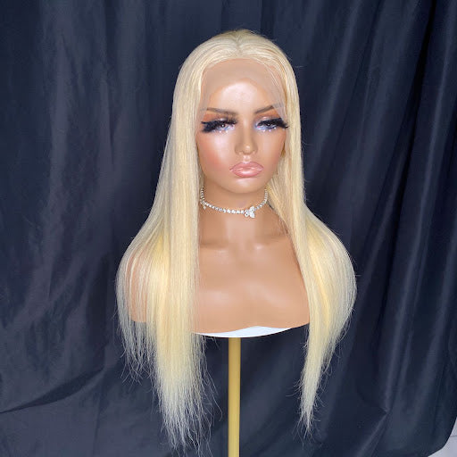 Julia blonde-13"4 frontal transparent lace Blonde wig-180 density