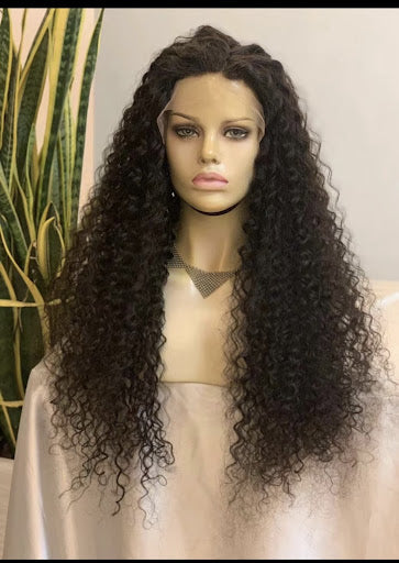 Tinah-13"4 transparent lace frontal deep curly wig - Menkie Luxy