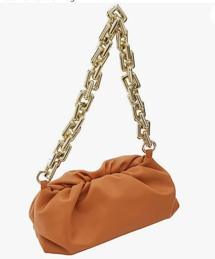 Title: Shoulder Bag for Women,Small Leather Handbag Purse,Gold Chain Clutch
